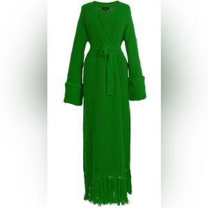 HANIFA MIYA KNIT CARDIGAN DRESS - EMERALD